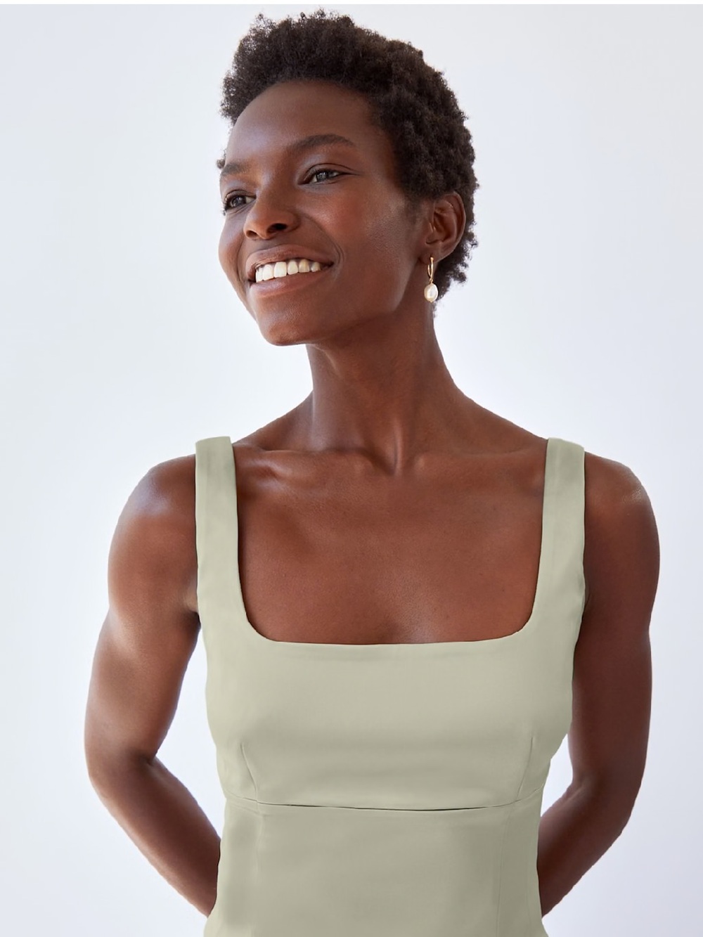 Aritzia Wilfred Satin Shine Bustier - Cream/Gold